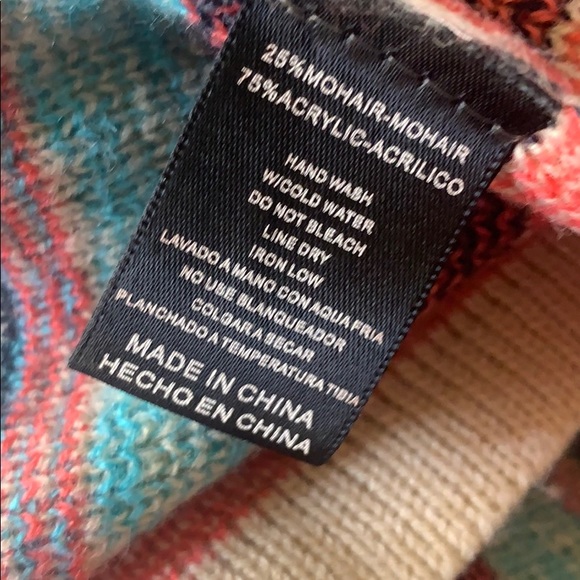 Mohair Blend Cardigan Sweater, Aztec Print Size: S - Picture 5 of 5